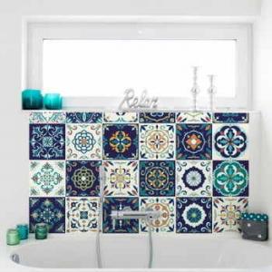 Set 30 autocolante Ambiance Tiles Azulejos Forli, 10 x 10 cm