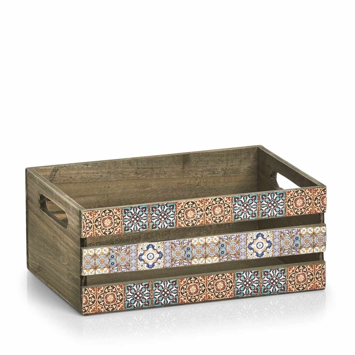 Cutie pentru depozitare din lemn Mosaic Multicolor, L32xl22xH13,5 cm