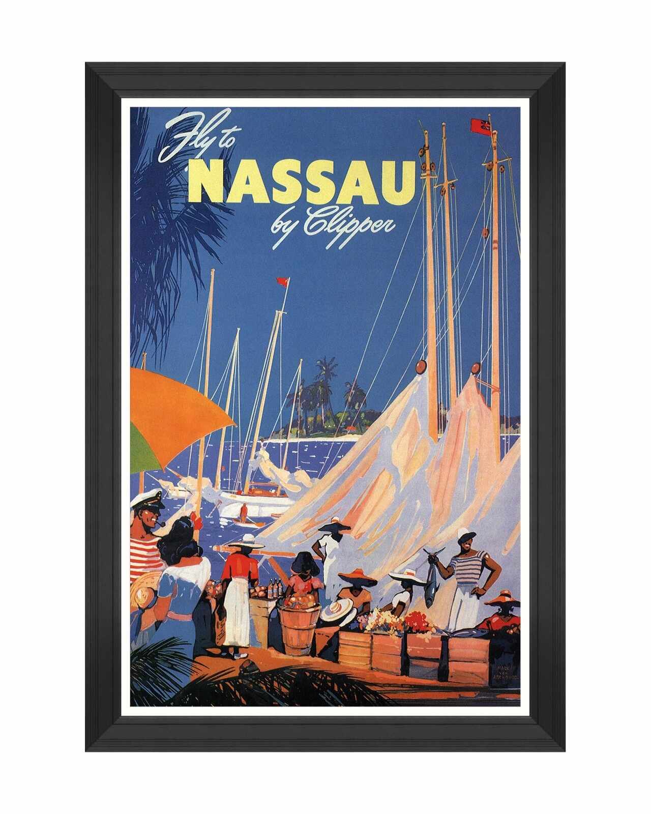 Tablou Framed Art Caribbean Travels - Fly To Nassau, 60 x 90 cm