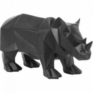 Statuetă PT LIVING Origami Rhino, negru mat
