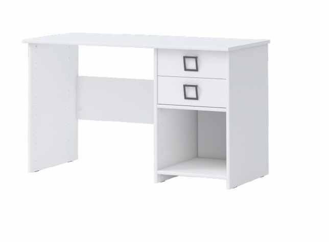 Masa de birou din pal, cu 2 sertare, pentru copii, Kiki KS6 Alb, L125xl60xH74 cm