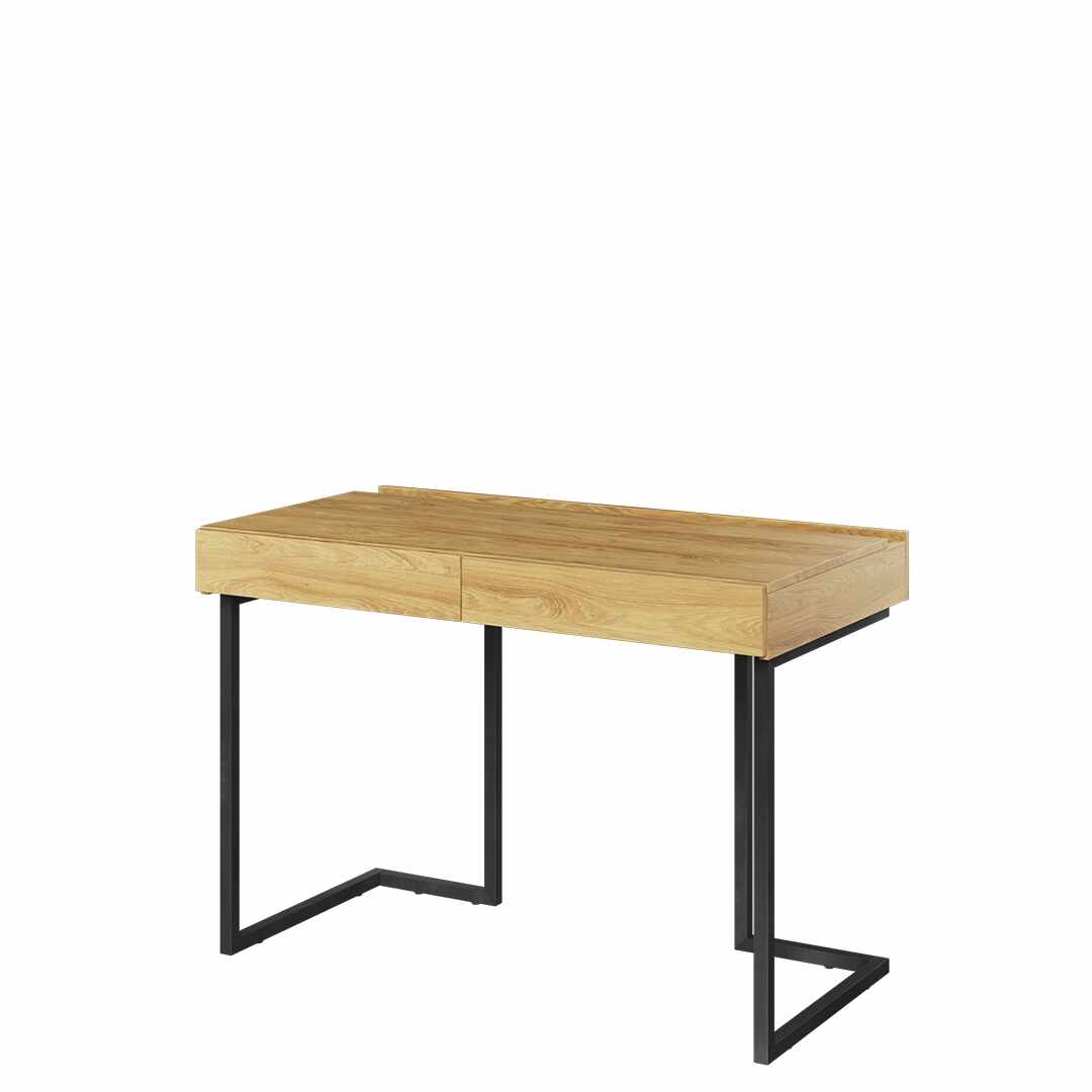 Masa de birou din pal, cu 2 sertare, pentru copii si tineret, Teen Flex TF615 Small Natural / Negru, L110xl61xH76 cm