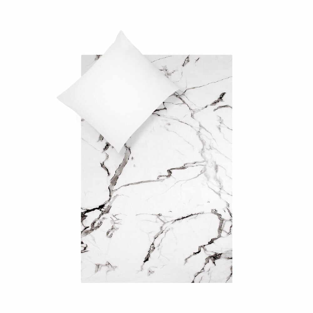 Lenjerie de pat din bumbac Westwing Collection Malin, 140 x 200 cm, alb-negru