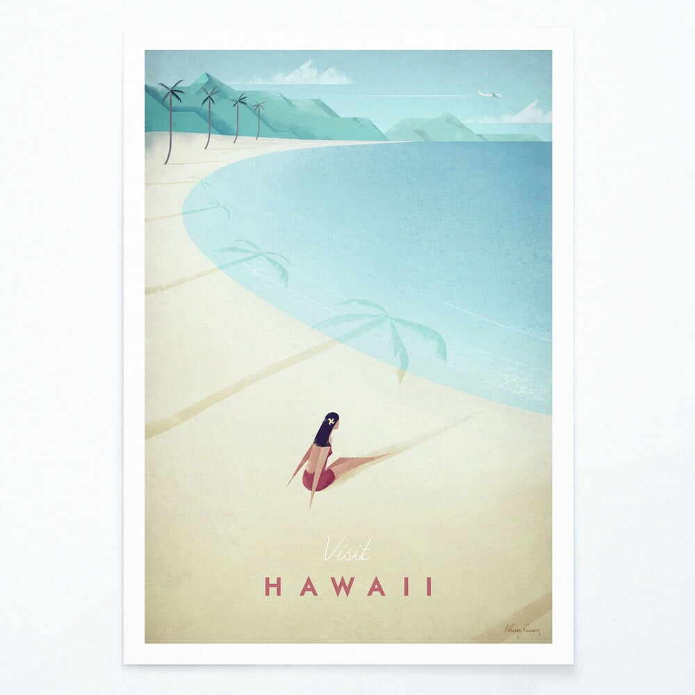 Poster Travelposter Hawaii, 30 x 40 cm