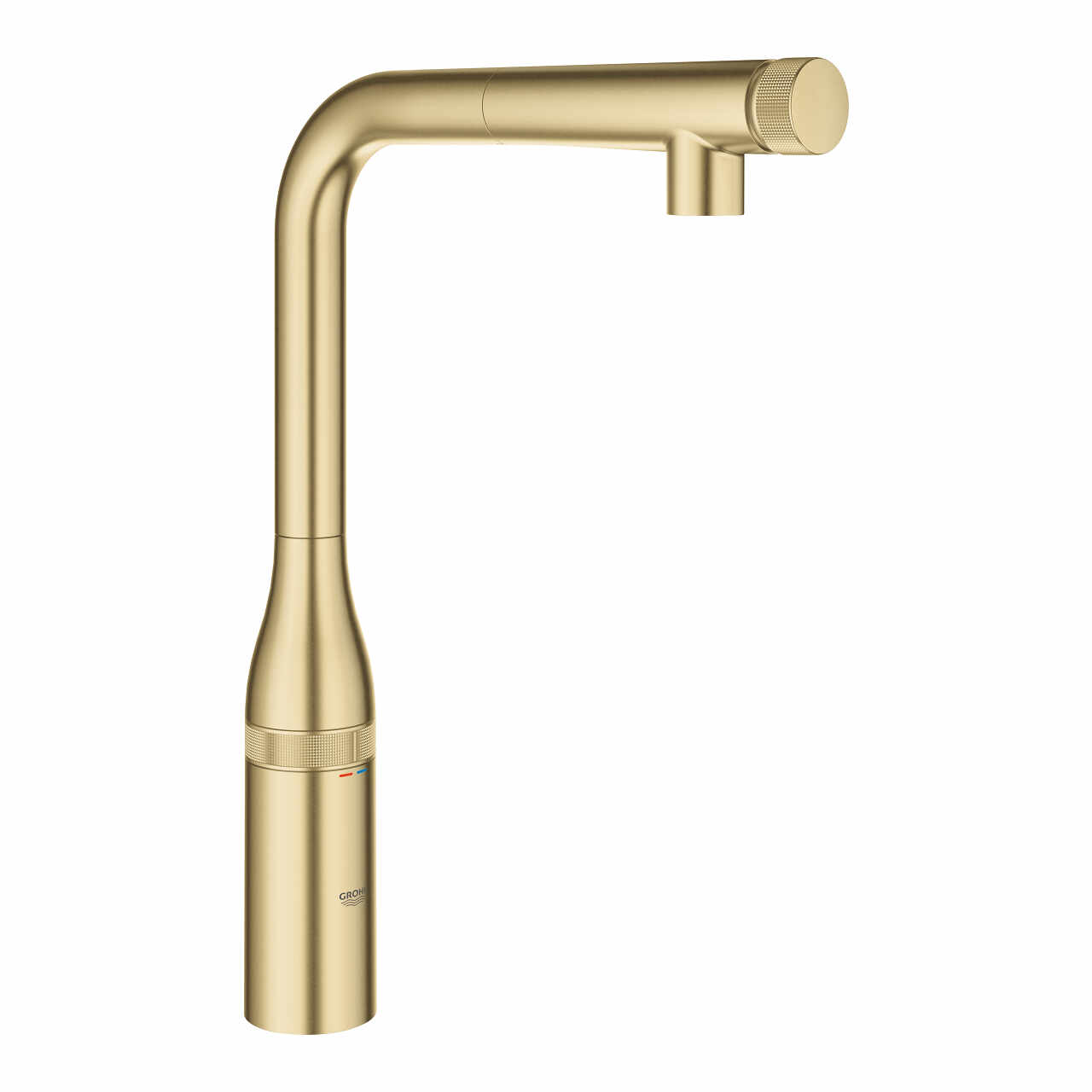 Baterie bucatarie Grohe Essence SmartControl cu dus extractibil pipa L brushed cool sunrise