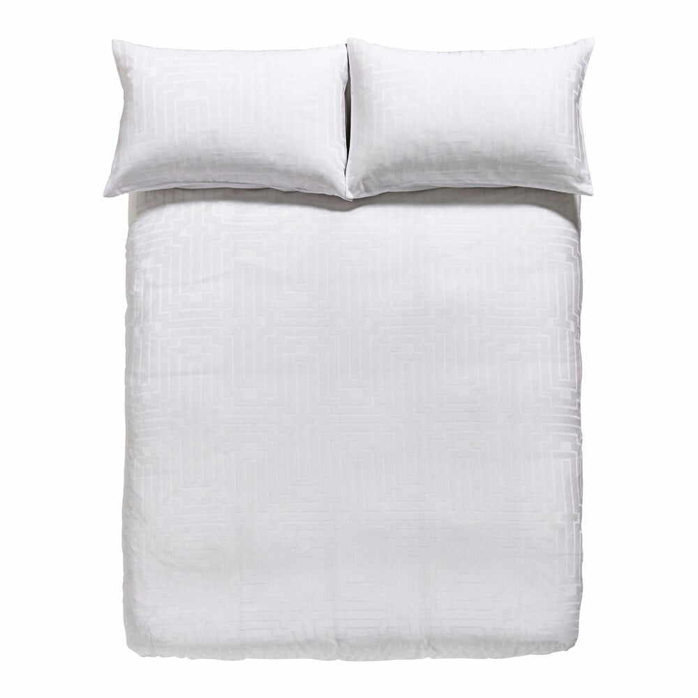 Lenjerie de pat alb satin de bumbac pentru pat dublu 200x200 cm - Bianca