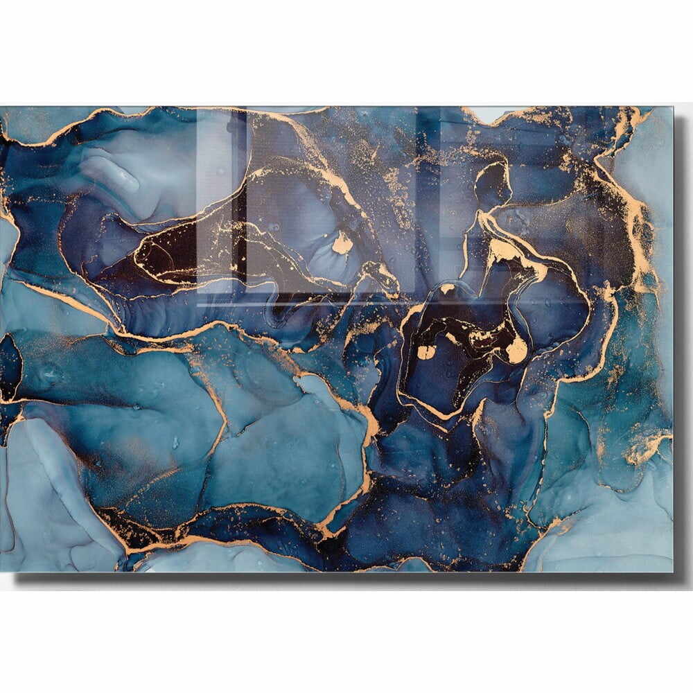 Tablou din sticlă 70x50 cm Dark Marble – Wallity