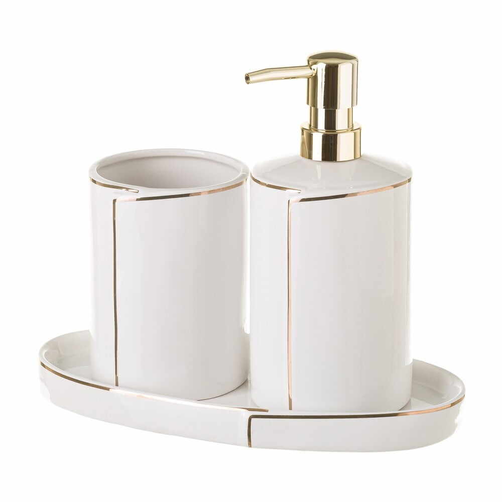 Set de accesorii de baie alb Gold Lining – Casa Selección