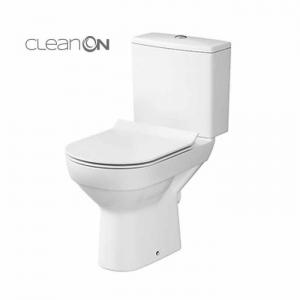 Set vas wc pe pardoseala Cersanit City New Clean On cu rezervor si capac inchidere lenta
