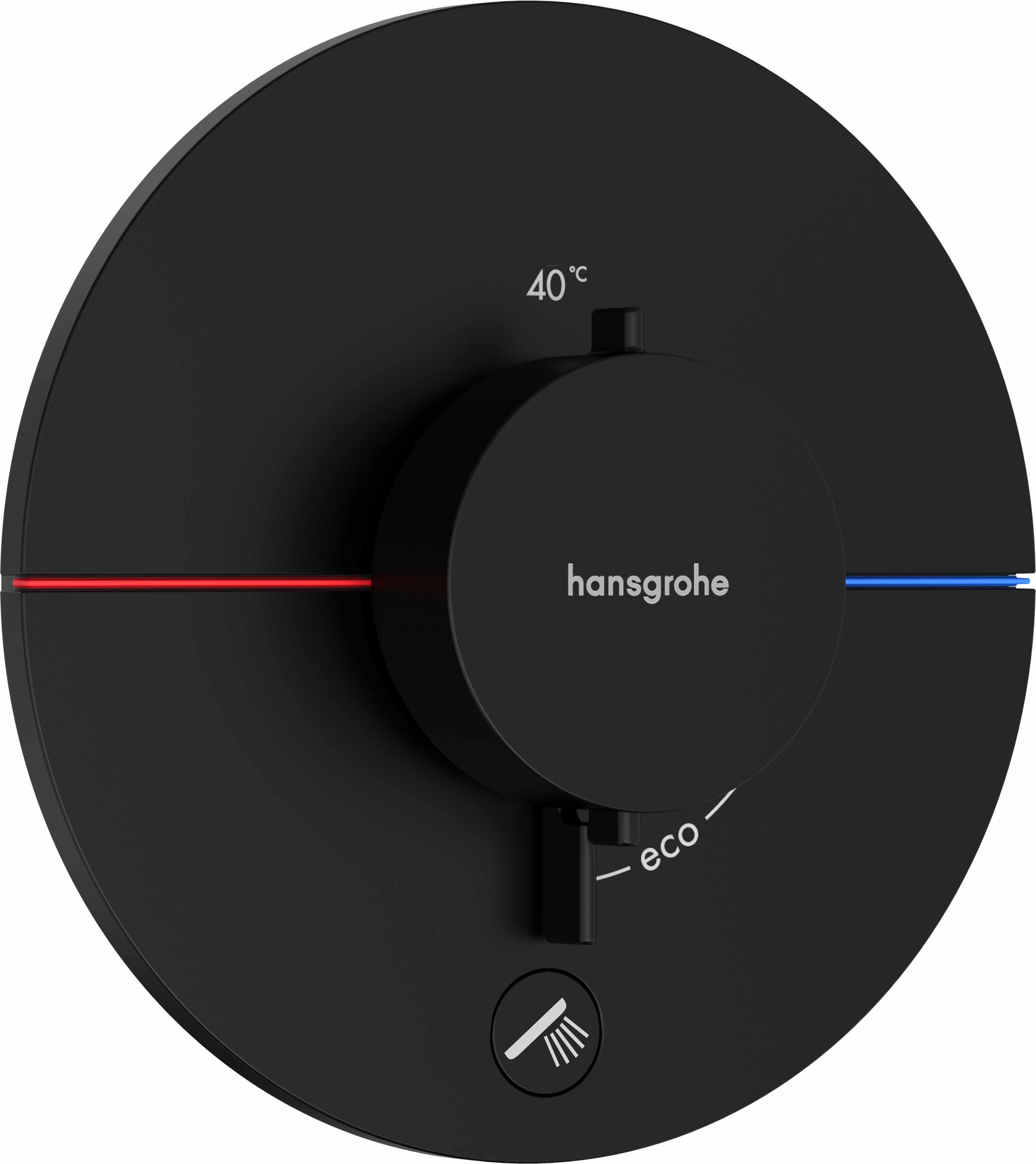 Baterie cada - dus termostatata Hansgrohe ShowerSelect Comfort S cu montaj incastrat necesita corp ingropat negru mat