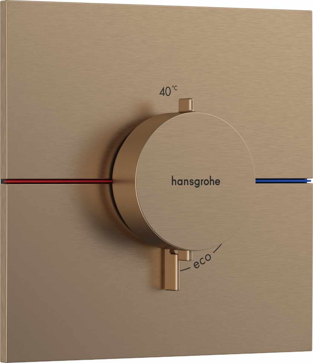 Baterie dus termostatata Hansgrohe ShowerSelect Comfort E cu montaj incastrat necesita corp ingropat bronz periat