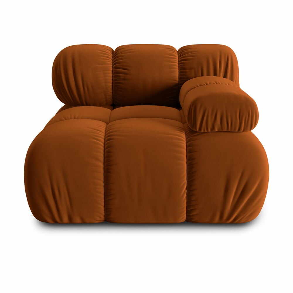 Modul pentru canapea portocaliu cu tapițerie din catifea (colț dreapta) Bellis – Micadoni Home