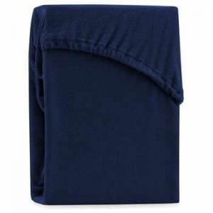 Cearșaf elastic pentru pat dublu AmeliaHome Ruby Navy Blue, 220-240 x 220 cm, albastru închis
